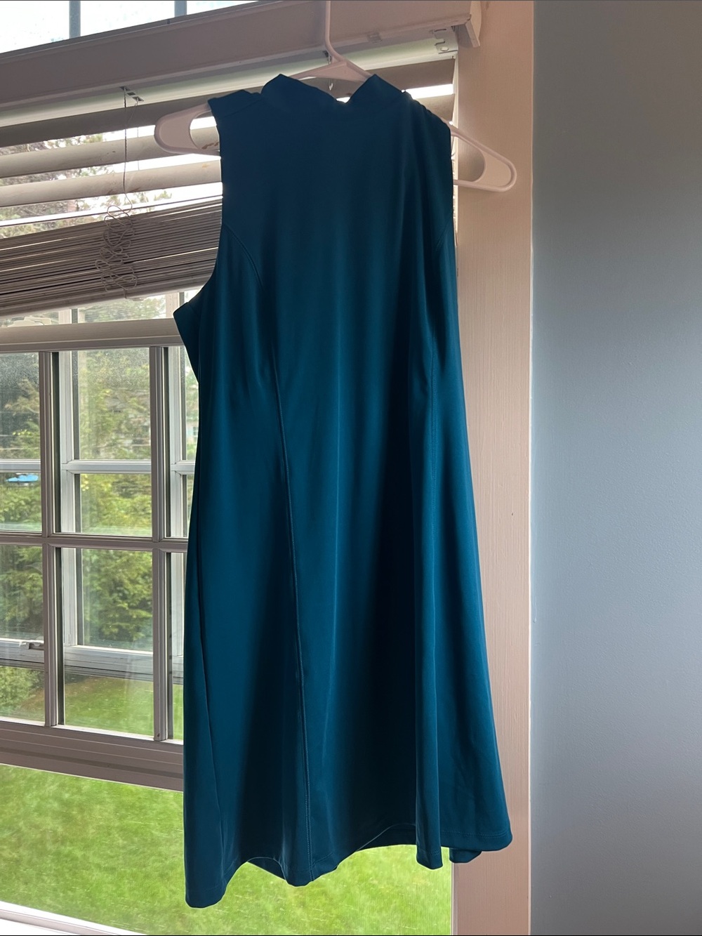 Lou & Grey One-Shoulder Teal A-Line Dress
